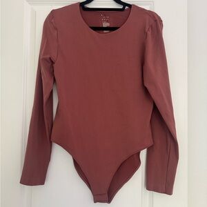 A New Day women’s long sleeve crewneck scuba body suit shirt top size XL